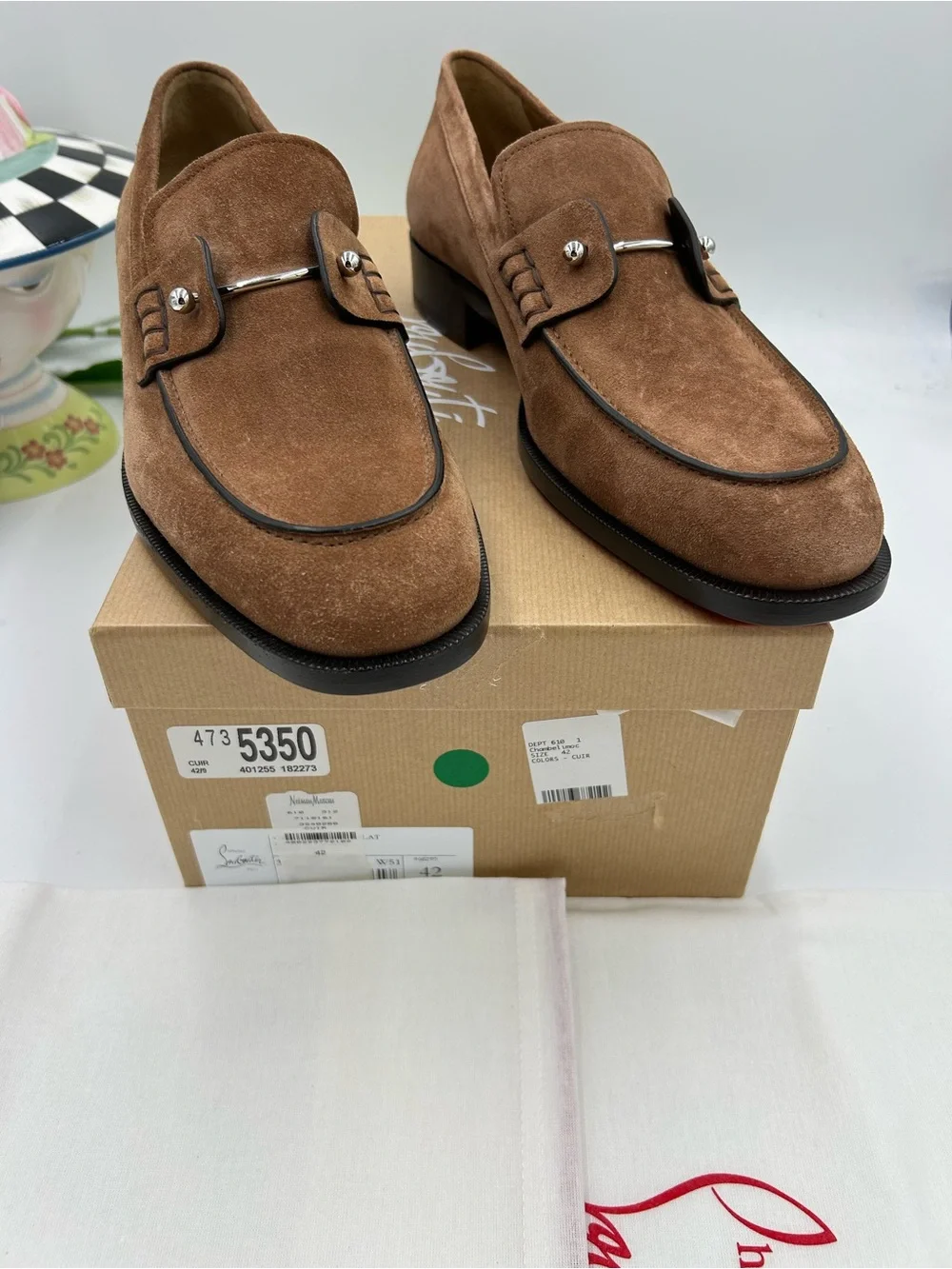 Men's Christian Louboutin CHAMBELIMOC loafers size 42 made in Italy